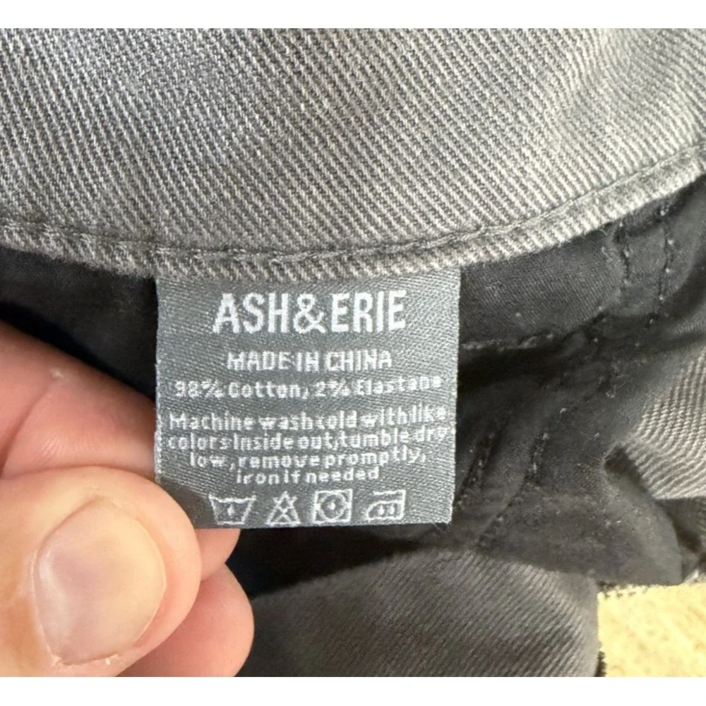 Mens ASH & ERIE Jeans Size 28x29 Cotton Stretch Gray Grey Slim Straight
